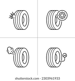 Vector car tire icons set