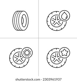 Vector car tire icons set