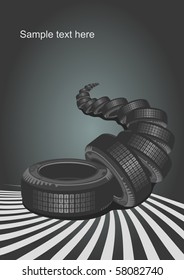 Vector car tire and place for your text.