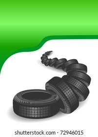 Vector car tire and place for your text.
