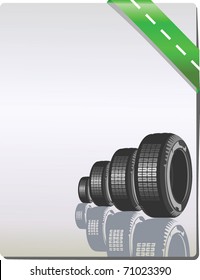 Vector car tires and place for your text.