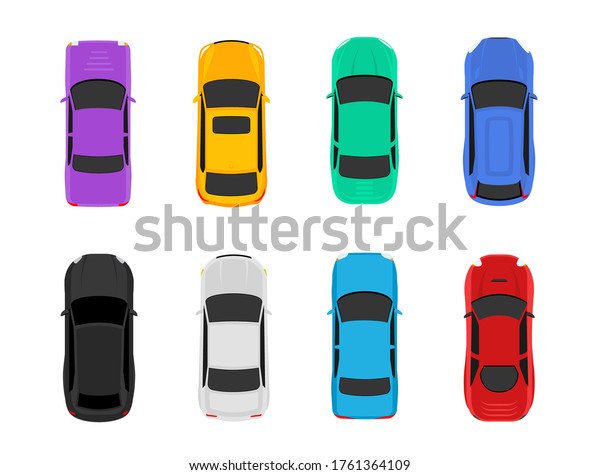 Vector car top view icon illustration.\
Vehicle flat isolated car vehicle isolated\
icon