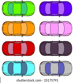 vector car top view set 1