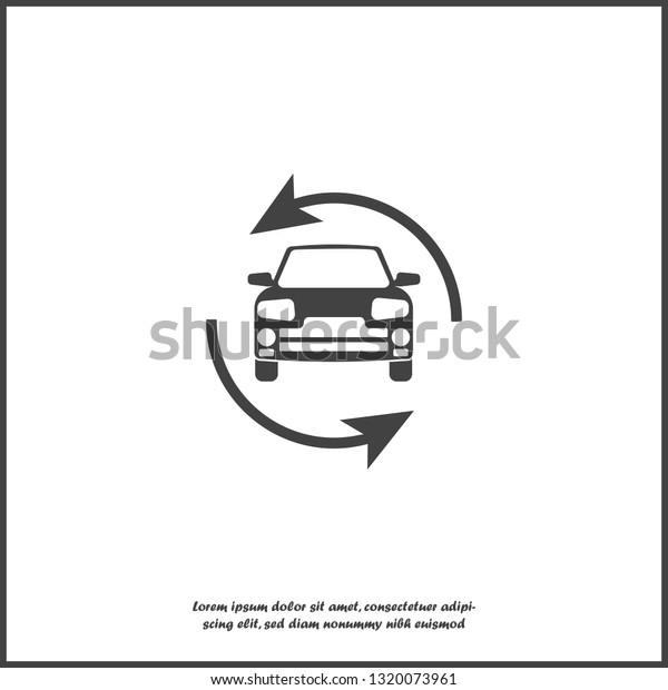 Vector car trade in icon. Change the car\
with a surcharge on white isolated background. Layers grouped for\
easy editing illustration. For your\
design
