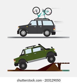 vector of car travel adventures