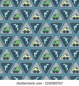 Vector car and truck seamless pattern. Perfect for fabric, scrapbooking, wallpaper projects.