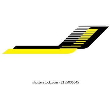 Vector car tuning stripe, racing car template. Pattern for vehicles. Sticker on the body of a car or yacht. racing lane