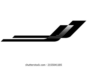 Vector car tuning stripe, racing car template. Striped pattern. Sticker on the body of a car or yacht. Racing lane. Vector background