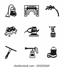 Vector Car wash icon set on white background