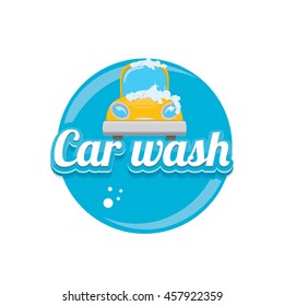 vector Car wash icons set isolated on white. vector car wash sticker collection. vector car wash logo template. washing car label