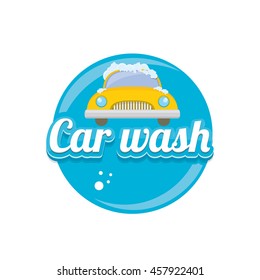 vector Car wash icons set isolated on white. vector car wash sticker collection. vector car wash logo template. washing car label