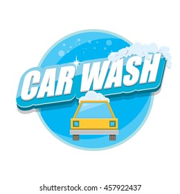 vector Car wash icons set isolated on white. vector car wash sticker collection. vector car wash logo template. washing car label