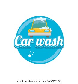 vector Car wash icons set isolated on white. vector car wash sticker collection. vector car wash logo template. washing car label