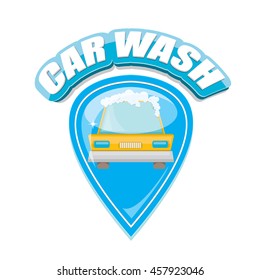 vector Car wash icons set isolated on white. vector car wash sticker collection. vector car wash logo template. washing car label