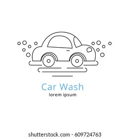 Vector Car Wash Line Icon