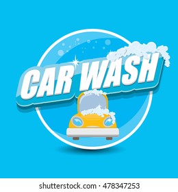 vector Car wash logo template. washing car label