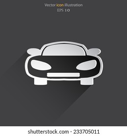 Vector car web flat icon. Eps 10 illustration.