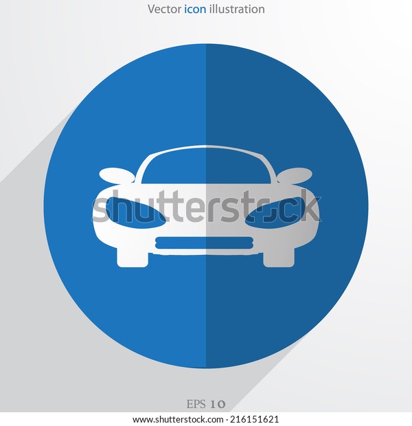 Vector car web flat\
icon. Isolated on\
white.