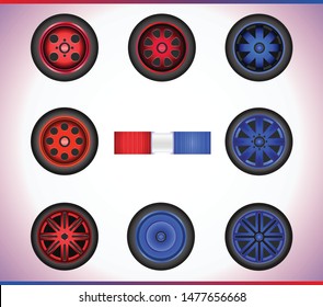 vector car wheels Red or Blue