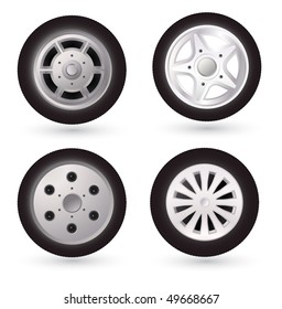 vector car wheels set