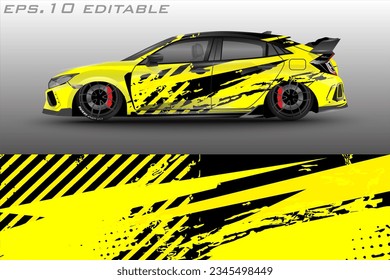 Vektorgrafik-Wrackpackung mit abstrakter Racing-Grafik, Hintergrund für Vinyl-Wraps und Aufkleber	