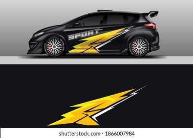 Vector Car Wrap Design, Supercar, Rally, Drift. Background Racing Graphic . Ready Print File .