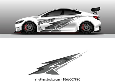 Vector Car Wrap Design, Supercar, Rally, Drift. Background Racing Graphic . Ready Print File .