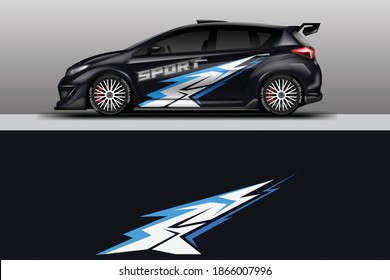 Vector Car Wrap Design, Supercar, Rally, Drift. Background Racing Graphic . Ready Print File .