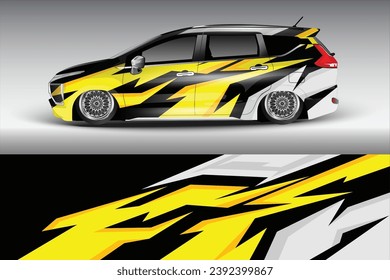 Vector car wrap graphic racing abstract background for wrap and vinyl sticker