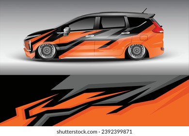 Envoltura de vagón de vectores fondo abstracto de carreras gráficas para envolver y pegatinas de vinilo