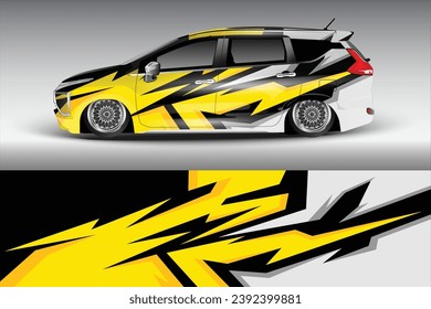 Vector car wrap graphic racing abstract background for wrap and vinyl sticker