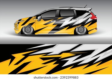 Vector car wrap graphic racing abstract background for wrap and vinyl sticker