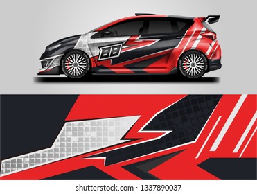 Vector car wrap, supercar, rally, drift. Racing background . Eps 10