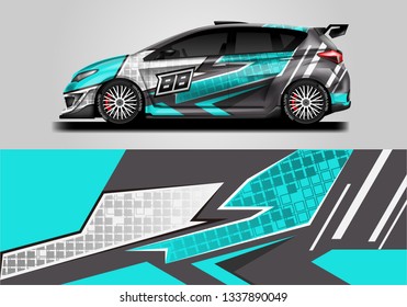 Vector car wrap, supercar, rally, drift. Racing background . Eps 10
