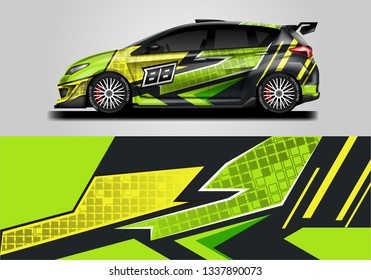 Vector car wrap, supercar, rally, drift. Racing background . Eps 10