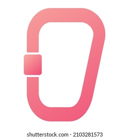 Vector Carabiner Glyph Gradient Icon Design
