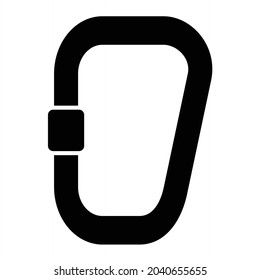 Vector Carabiner Glyph Icon Design
