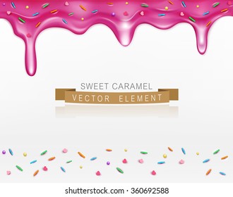 vector caramel (glaze)  with sprinkles (element for design)