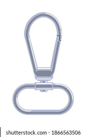 Carbina vectorial con anillo ovalado aislado sobre fondo blanco