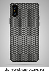 Vector carbon back cover smartphone vector illustration.  phone case for phone vector illustration.  phone  case mockup