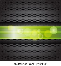 Vector carbon background with green banner