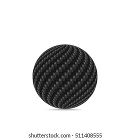 Vector carbon ball. 3D object.