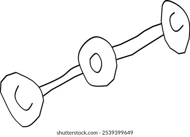 Vektor des Kohlendioxidmoleküls mit CO2-Symbol im Doodle-Stil. handgezeichnete Moleküle aus der Chemie.