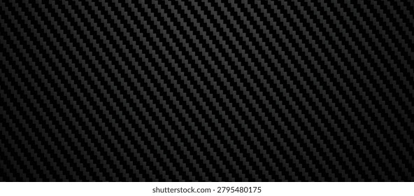 Vector carbon fiber texture. Dark background with lighting.