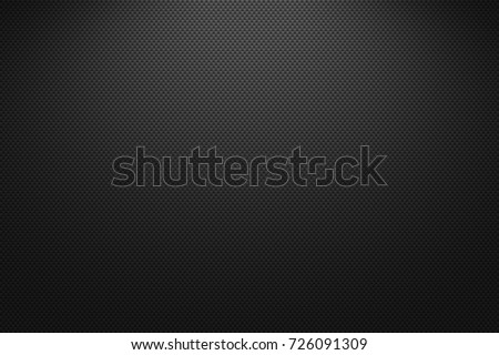 Vector carbon fiber texture. Dark background with lighting.