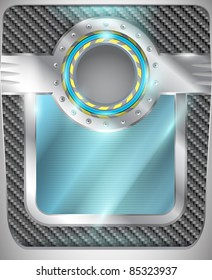 vector carbon template with shiny circle