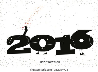 vector card : 2016 happy new year !