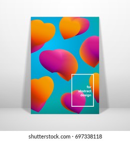 Vector card with 3d hearts. Place for your text.