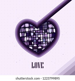 vector card with abstract heart. Greeting card for Valentine's day. can be used in website design, postcards, patterns, etc.