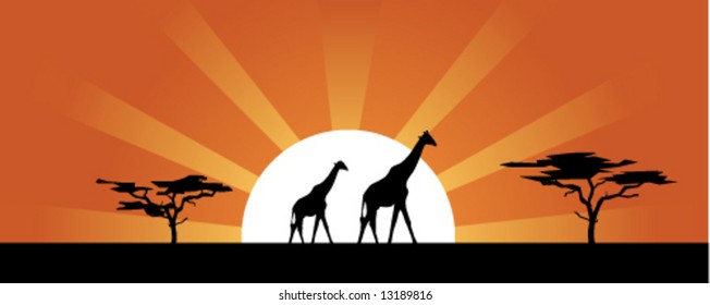 vector card of Africa background